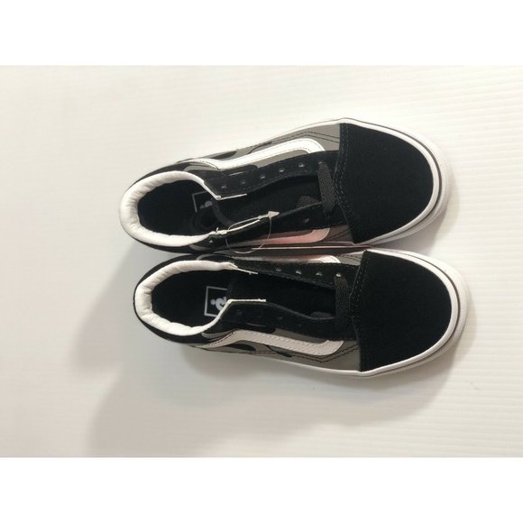 Vans Old Skool (Suede Flame) Black  Kids Shoes - Picture 10 of 14